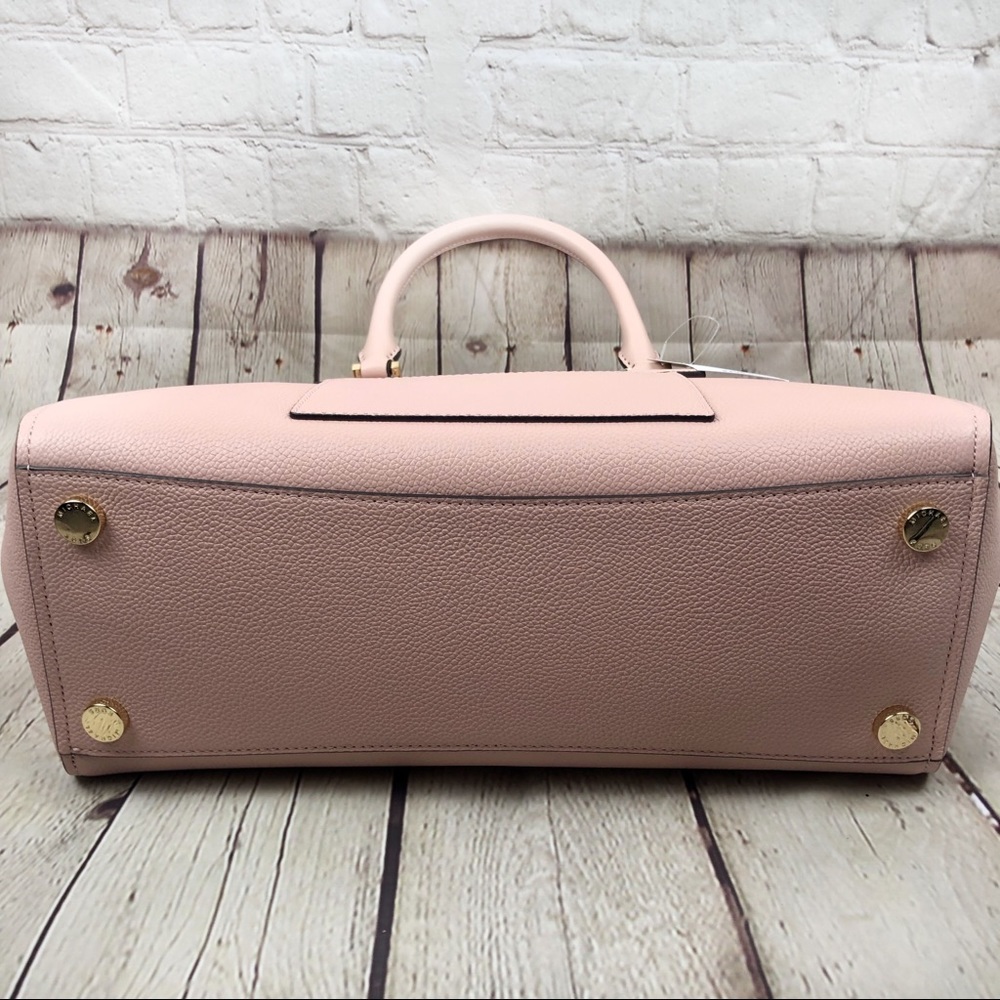 Michael Kors Hayes Large Leather Satchel Bag Pink - Picture 7 of 8